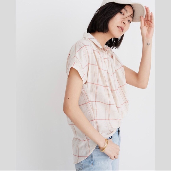 NWT Madewell Central Fine Plaid Popover Shirt - Picture 2 of 4
